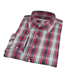 Large Red and Blue Plaid Custom Dress Shirt 