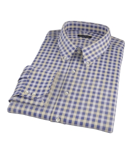 Blue and Yellow Gingham Oxford Tailor Made Shirt 