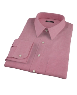 Red Heavy Oxford Cloth Fitted Shirt 