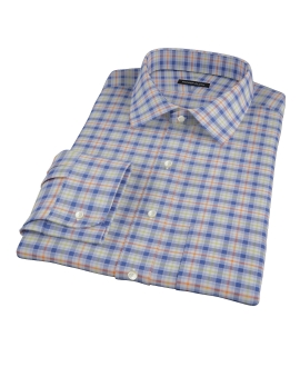 Blue Orange and Green Tartan Custom Dress Shirt 