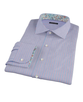 Light Blue and Pink Multi-Stripe Dress Shirt 