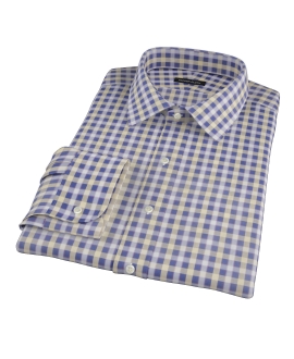Blue and Yellow Gingham Oxford Custom Made Shirt 
