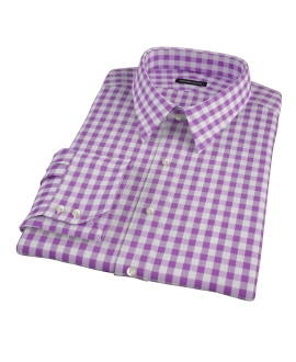 Lavender Large Gingham Men's Dress Shirt 