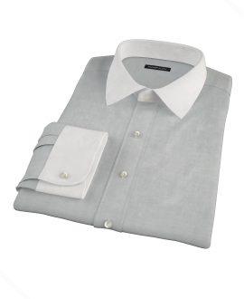 Light Gray Herringbone Dress Shirt 