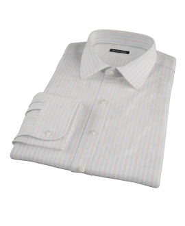 Blue and Orange Stripe Dress Shirt 