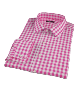Pink Large Gingham Custom Made Shirt 