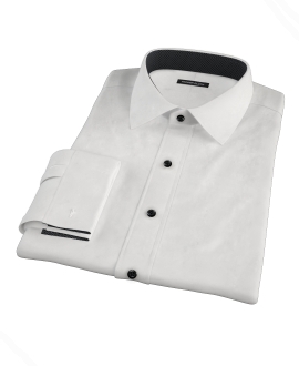 White 120s Broadcloth Fitted Shirt 