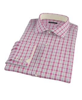 Red and Teal Plaid Fitted Shirt 