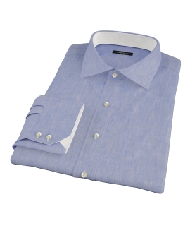 Light Blue Linen-Effect Custom Dress Shirt 