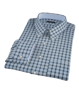 Thompson Light Blue Plaid Men's Dress Shirt 