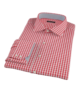 Union Red Gingham Fitted Dress Shirt 