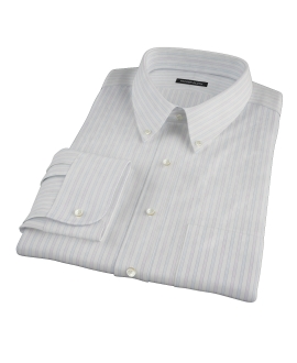 Blue and Lavender Stripe Men's Dress Shirt 