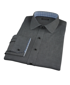 Jones Charcoal End on End Custom Made Shirt 