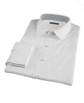 White Wrinkle Resistant Cavalry Twill Custom Made Shirt 
