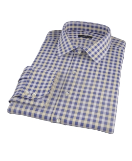 Blue and Yellow Gingham Oxford Custom Made Shirt 