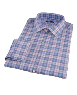 Red and Blue Plaid Men's Dress Shirt 