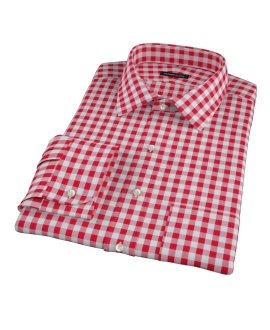 Red Large Gingham Fitted Shirt 