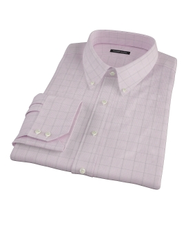 Pink Black Window Grid Fitted Shirt 