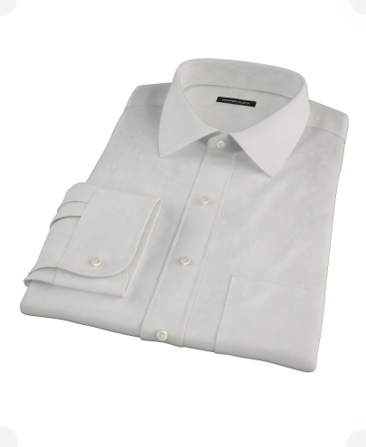 White Heavy Oxford Cloth Men's Dress Shirt 