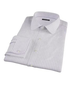 Albini Lavender Satin Stripe Custom Made Shirt 