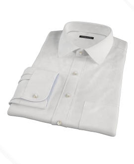 White Wrinkle Resistant Cavalry Twill Men's Dress Shirt 