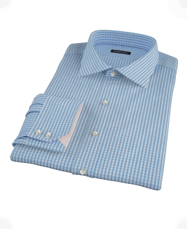 Small Light Blue Japanese Gingham Tailor Made Shirt 