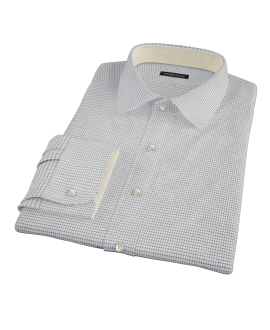 Coffee & Blue Check Custom Dress Shirt 