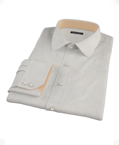 Tan Stripes Custom Dress Shirt 