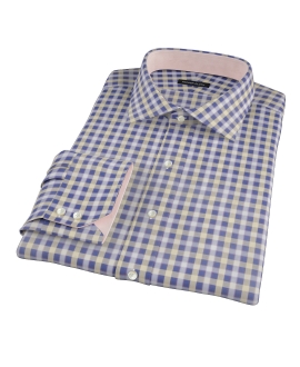 Blue and Yellow Gingham Oxford Tailor Made Shirt 