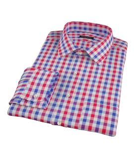 Red and Blue Large Gingham Custom Made Shirt 