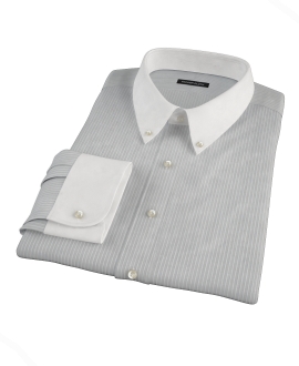 Charcoal End-on-End Stripe Custom Dress Shirt 