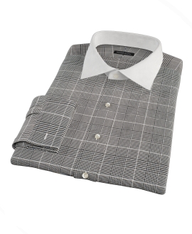Heavy Black Houndstooth Fitted Shirt 