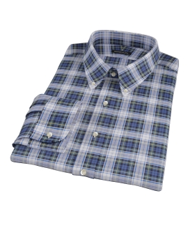 Blue Green Tartan Men's Dress Shirt 
