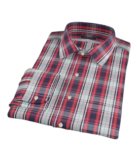Large Red and Blue Plaid Custom Dress Shirt 