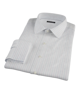 Blue and Lavender Stripe Men's Dress Shirt 