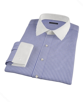 Small Blue 100s Gingham Custom Dress Shirt 