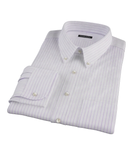 Albini Lavender Satin Stripe Dress Shirt 