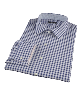 Navy Gingham Fitted Shirt 