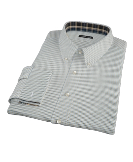 Green and Blue Check Fitted Shirt 