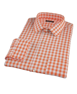 Orange Large Gingham Dress Shirt 