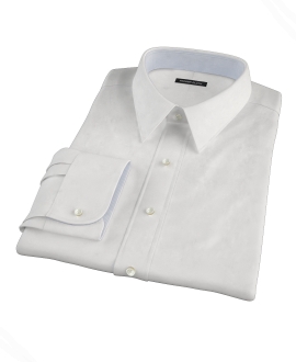Thomas Mason White Twill Fitted Dress Shirt 