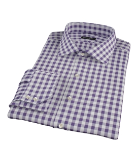 Eggplant Large Gingham Men's Dress Shirt 