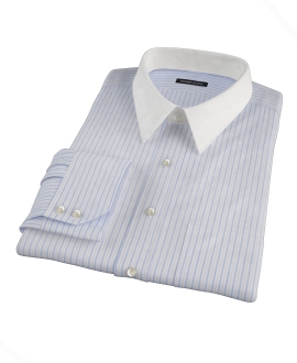 Light Blue and Black Multi-Stripe Men's Dress Shirt 