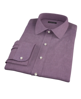 Jones Eggplant End on End Custom Made Shirt 
