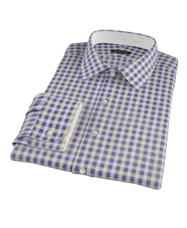 Blue and Yellow Gingham Oxford Custom Dress Shirt 