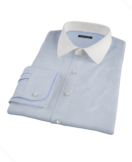 Light Blue End on End Fitted Dress Shirt 
