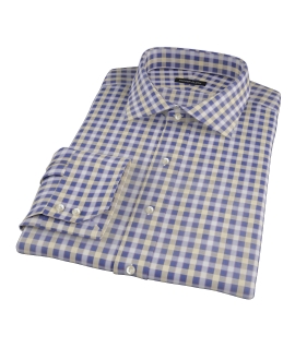 Blue and Yellow Gingham Oxford Tailor Made Shirt 