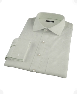 Soft Green Basketweave Fitted Shirt 