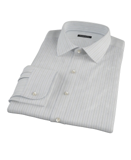 Light Blue Gray Dobby Stripe Custom Made Shirt 