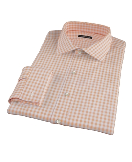Medium Light Orange Gingham Tailor Made Shirt 